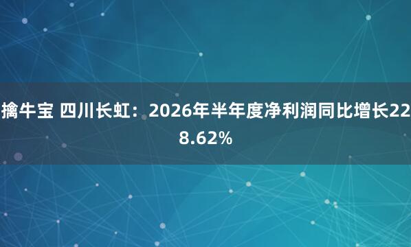 擒牛宝 四川长虹：2026年半年度净利润同比增长228.62%
